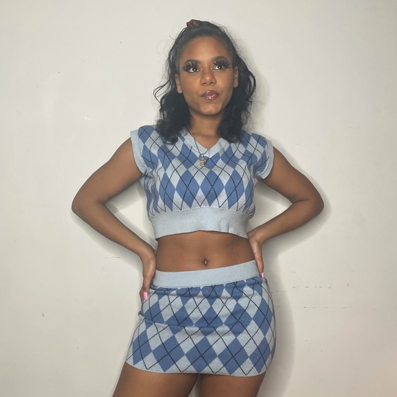 Tops | Nii Hai Blue Tartan Sweater Vest 